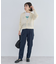 衿つきメッシュニットプルオーバー