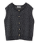 ツィード風金釦ニットベスト