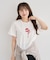 ・DOUBLE FLAGS ローズチェーン刺繍TEE