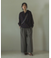 麻調ウエストギャザーフレアワイドパンツ