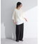 七分袖コットンメッシュラグラントップス
