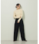 【WEB限定】もちやわ袖口釦リブニットプルオーバー