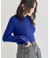 【WEB限定】もちやわ袖口釦リブニットプルオーバー