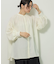 ease blue.バックシャーリングブラウス