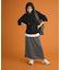 すっきり見えシルエットサテンナロースカート