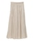 シャイニーサテンセルフプリーツギャザーフレアスカート
