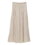 シャイニーサテンセルフプリーツギャザーフレアスカート