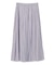 シャイニーサテンセルフプリーツギャザーフレアスカート