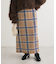 楊柳ベロアチェックIラインスカート