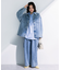 デニムタックワイドパンツ