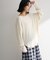 袖チュールリブプルオーバー