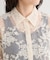 オーガンジーレース刺繍半袖シャツ