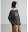 袖レースドッキング長袖ロゴTシャツ