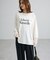 袖レースドッキング長袖ロゴTシャツ