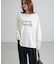 袖レースドッキング長袖ロゴTシャツ