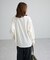 袖レースドッキング長袖ロゴTシャツ