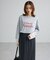 袖レースドッキング長袖ロゴTシャツ