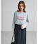 袖レースドッキング長袖ロゴTシャツ