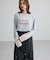 袖レースドッキング長袖ロゴTシャツ