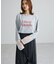 袖レースドッキング長袖ロゴTシャツ