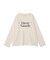 袖レースドッキング長袖ロゴTシャツ