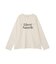 袖レースドッキング長袖ロゴTシャツ