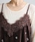 ベロア刺繍レースドッキングキャミビスチェ