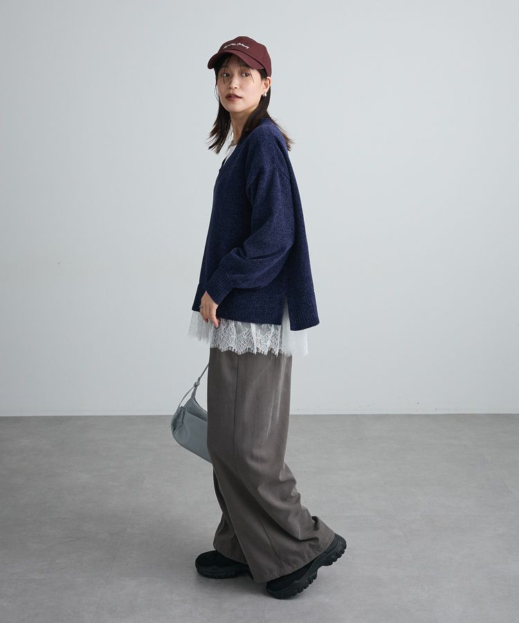 【WEB限定カラーあり】モールVネックニットプルオーバー