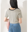リブ5分袖トップス