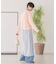 バック切替シアー長袖トップス