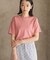 きれいめコットンベーシックTシャツ(5分袖)