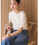 きれいめコットンベーシックTシャツ(5分袖)