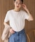 きれいめコットンベーシックTシャツ(5分袖)
