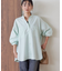 イージーケアバンドカラーWポケットロングシャツ