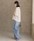 接触冷感ギャザーリボンスリーブ半袖シャツ