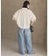 接触冷感ギャザーリボンスリーブ半袖シャツ