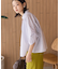 接触冷感ギャザーリボンスリーブ半袖シャツ