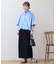 接触冷感ギャザーリボンスリーブ半袖シャツ