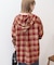 チェックフードシャツ