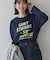 手書き風ロゴロングTシャツ/チュニック