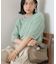 フェザー半袖ニットプルオーバー