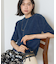 フェザー半袖ニットプルオーバー