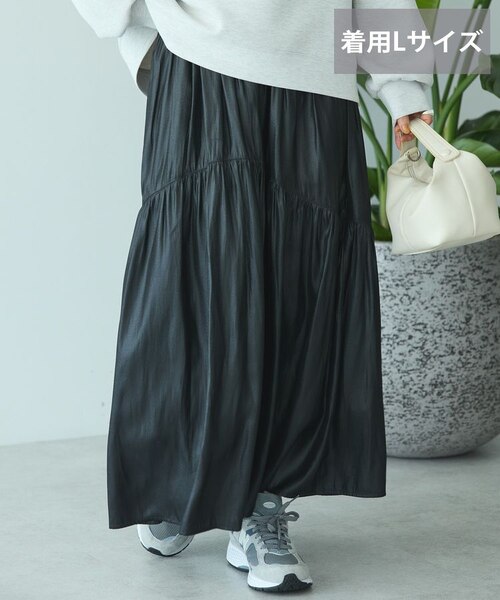 選べる丈】チンツ加工ティアードスカート｜アメリカンホリックの通販