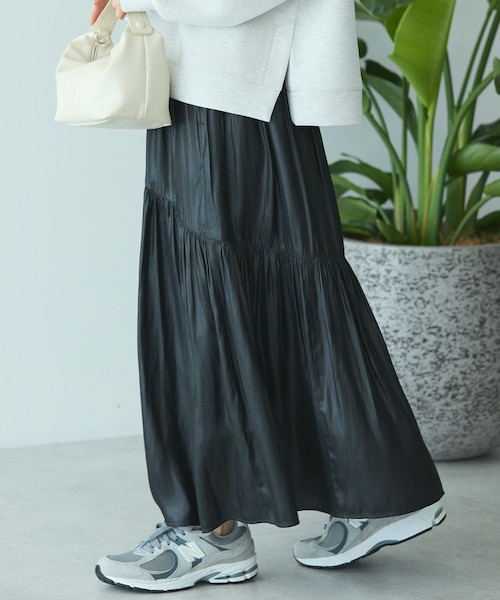 選べる丈】チンツ加工ティアードスカート｜アメリカンホリックの通販