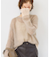 モヘアライク配色ニットプルオーバー