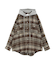 フード付きシャギーチェックシャツ