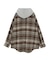 フード付きシャギーチェックシャツ