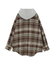 フード付きシャギーチェックシャツ