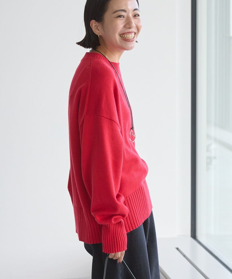 バイパチモックネックニットプルオーバー＜静電気軽減＞