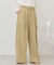 【イージーケア】リボン付きタックワイドパンツ